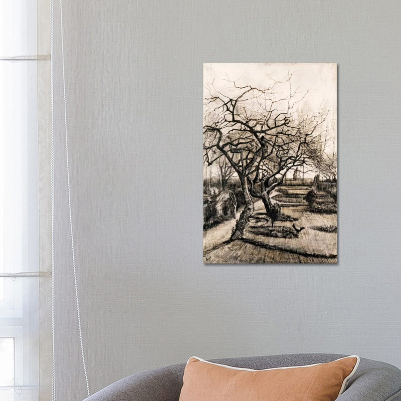 The Parsonage Garden at Nuenen in Winter by Vincent Van Gogh - 1 Piece Wrapped Canvas Wall Art
