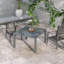 Table de salle à manger extensible pour l'extérieur, table de patio à cadre en aluminium de 41 à 83 po avec plateau en acier effet bois, table de patio extensible pour 6 à 8 personnes
