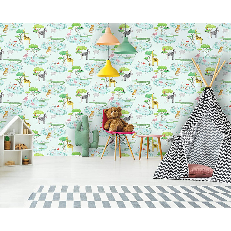 Galan 10.05m x 53cm Matte Wallpaper Roll, Teal