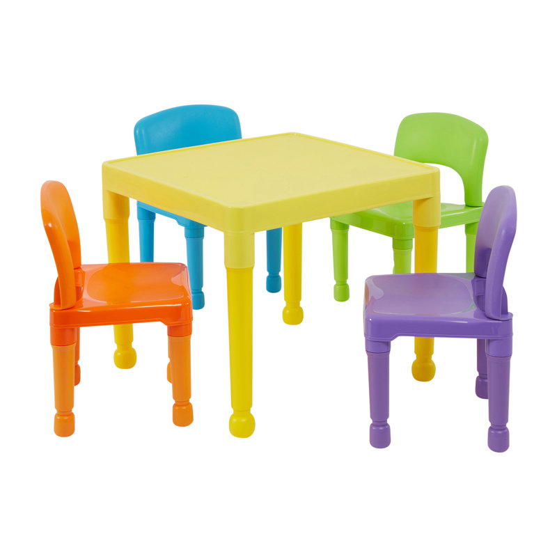 Children's Multicoloured Table and Four Chairs Set