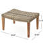 Style transitionnel avec bois franc et couleur principale gris naturel, profondeur de produit de 28 po, largeur de 20 po, hauteur de 15,61 po avec assise en bois, hauteur idéale pour la terrasse