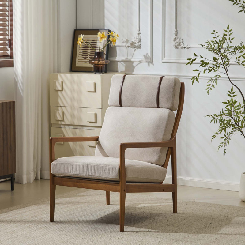 Fauteuil ergonomique moderne à structure solide en bois massif pour la détente et l'utilisation quotidienne