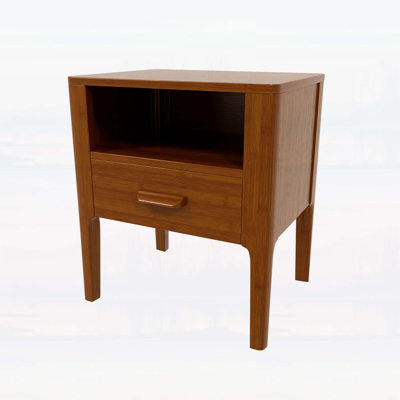 Modern Nightstand with Drawer and Open Shelf,Bedside Table
