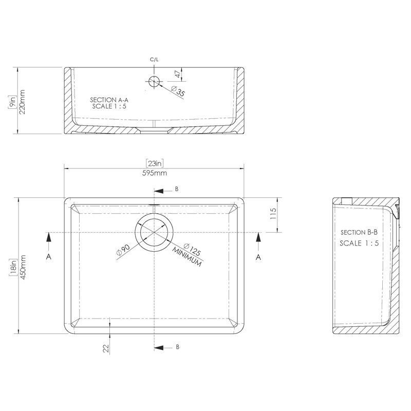 Single Bowl Belfast Kitchen Sink