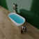 63" Acrylic Freestanding Soaking Bathtub with Chrome Overflow and Drain