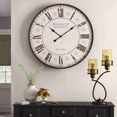  1st owned Large Wall Clock, Metal Retro Roman Numeral