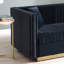 Canapé en velours moderne Modern Living, noir, pour 3 personnes
