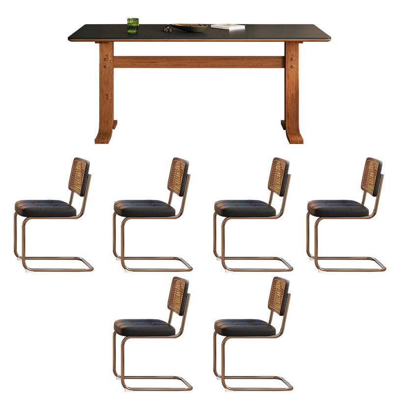 Ensemble de table à manger et de chaises de style rétro français