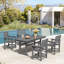 Ensemble de table d'extérieur 66 po et 4 chaises de patio rectangulaires Hdps 66 po avec trou pour parasol 1,96 po-130000295-130000294