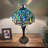 Vella Tiffany Table Lamp Green Blue Stained Glass Dragonfly LED Bulbs Included 22'H*12"W