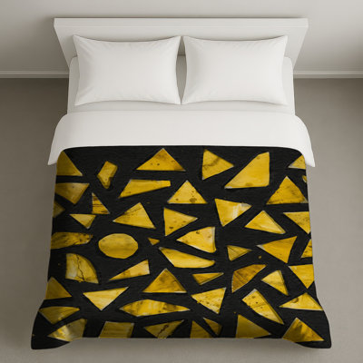 Housses de couette à formes géométriques jaunes