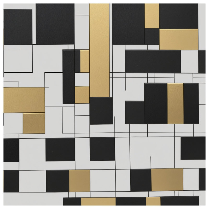 Couvertures rectangulaires noires, blanches et dorées, 50in W x 60in H
