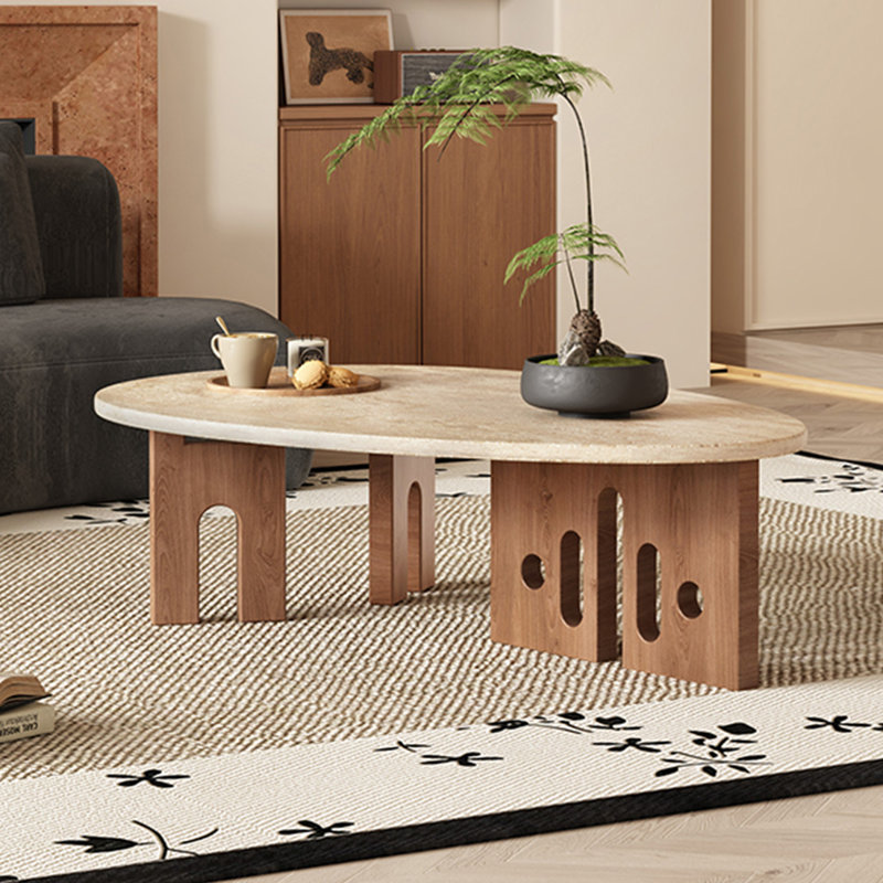Table de salon en pierre naturelle, Noyer