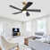 52 Inch Modern Ceiling Fan With Dimmable LED Light 5 Solid Wood Blades Smart Remote Control Reversible DC Motor