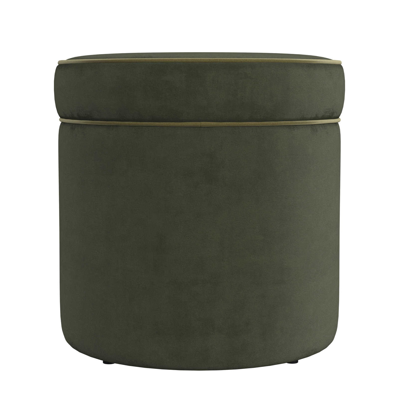 18" Velvet Upholstered Storage Ottoman, Green Velvet