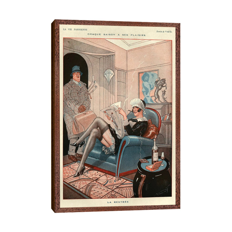 1925 La Vie Parisienne Magazine Plate 1 Piece Wall Art on Canvas, 66.04 cm H x 45.72 cm W, Classic Wood Framed