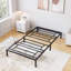 Base de lit plateforme simple en métal - lattes en acier robustes, grand rangement sous le lit, silencieux, assemblage facile, aucun sommier tapissier requis, noir-2037908428-2037908427