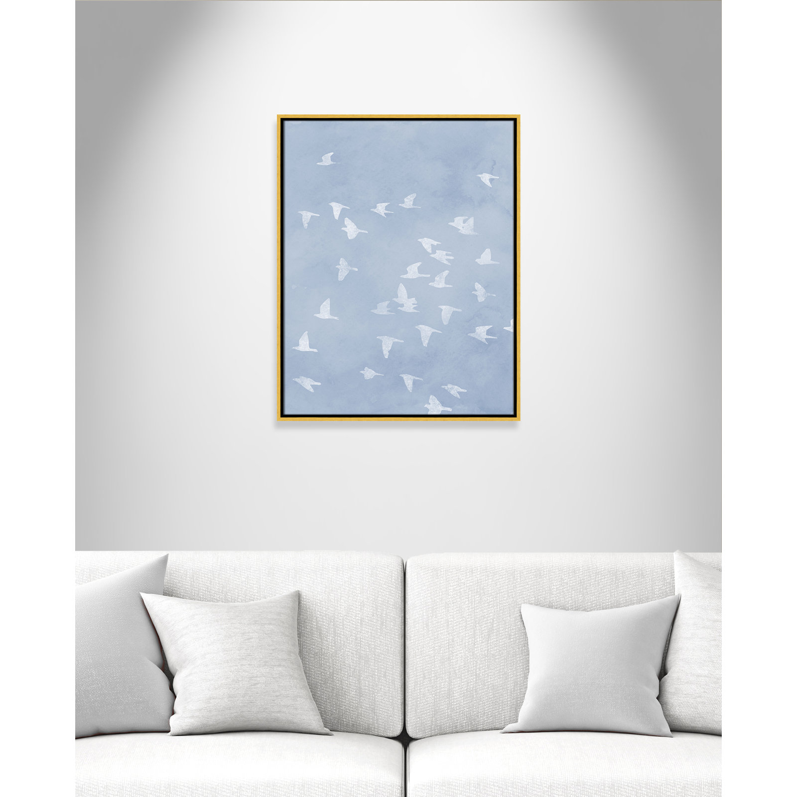 Flying Friends Print by Marcus Prime, 23.5'' W x 29.5'' H, Gold Floater