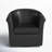 Hahne Faux Leather Swivel Barrel Chair-504137203