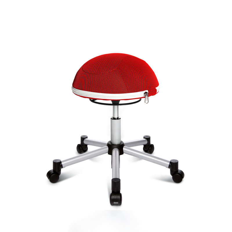 Adjustable Height Lab Stool, Red