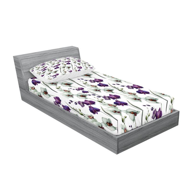 Drap-housse et coussin décoratif Ambesonne, Ensemble de draps pour lit simple TG + 3 articles 