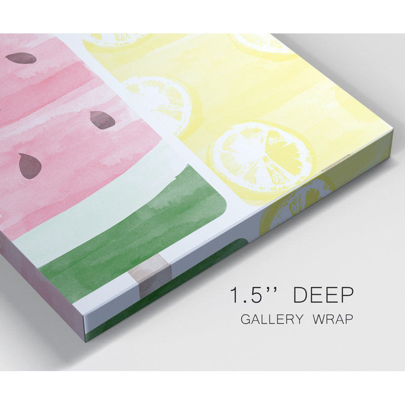 Popsicles I - ensemble de 2 reproductions sur toiles tendues, H 24 po x l 48 po x P 1 po