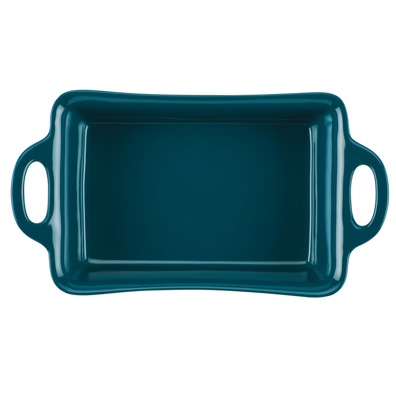 Rachael Ray Ceramics Rectangular Baker, 9 Inch x 13 Inch, Teal