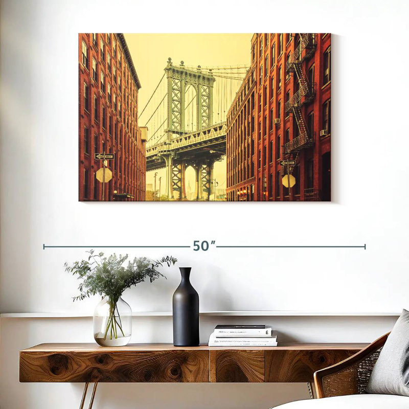 Ravi Rertro Manhattan Bridge, H 26 po x l 39 po