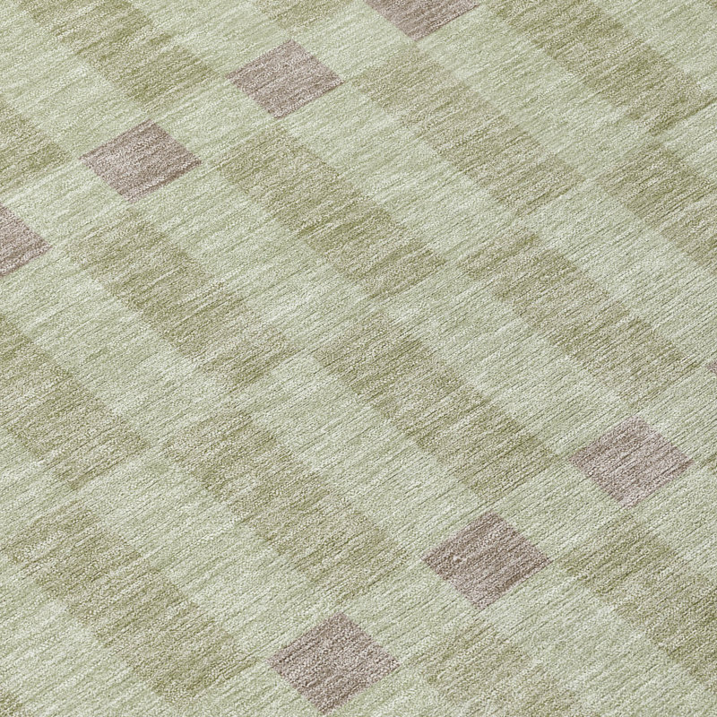 Machine Washable Indoor/Outdoor Chantille ACN2547 Geometric Rug, Celery, 3' x 5'