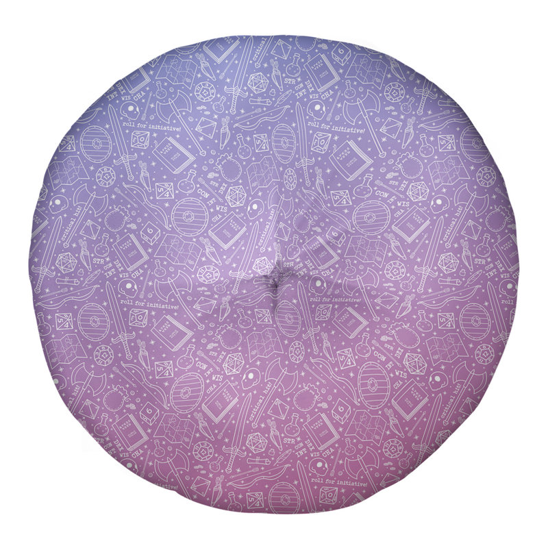 Coussin de sol Katelyn Elizabeth, 30 po x 30 po, Bleu / rose