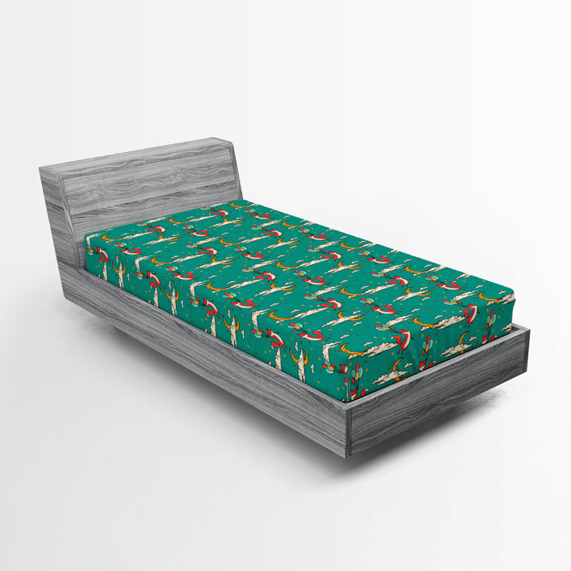 Multicolore Ambesonne, Drap-housse pour lit simple