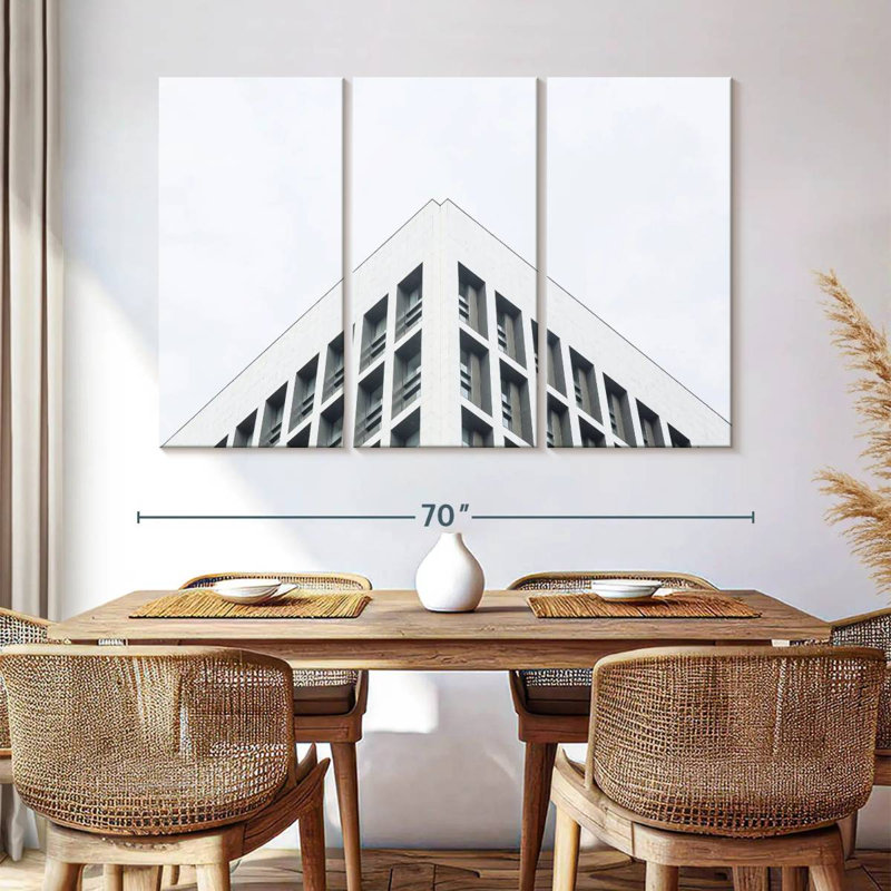 Lilie White Minimalist Building, 24" H x 38" W