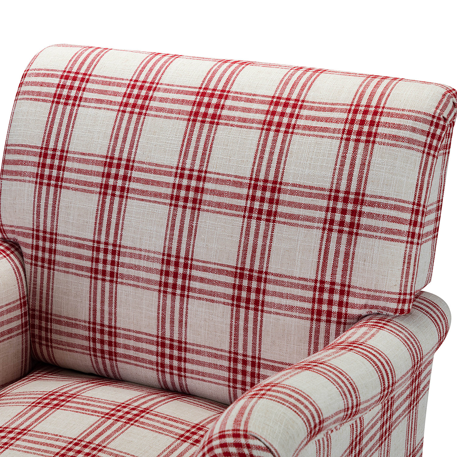 Arching Upholstered Armchair, Red 100% Polyester