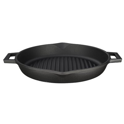 Lava Enameled Cast Iron Grill Pan 12 inch-Concave-Round with Pour Spouts -  LAVA CAST IRON, LV ECO GT 30 KNK