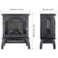 Electric Infrared Quartz Fireplace Stove 18" - 3D Flame, 1500W, 5000 /H, Remote Controlled, Portable, Compact Design 18 Inch 4 Adjustable Brightness, /Ul , Safe Heating