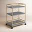 Tobias Outdoor 3- Tier Rattan and Metal Bar Cart-728571046