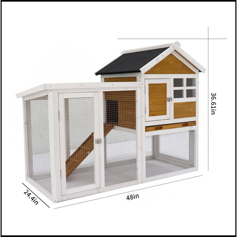 Cage à poules en bois, Jaune