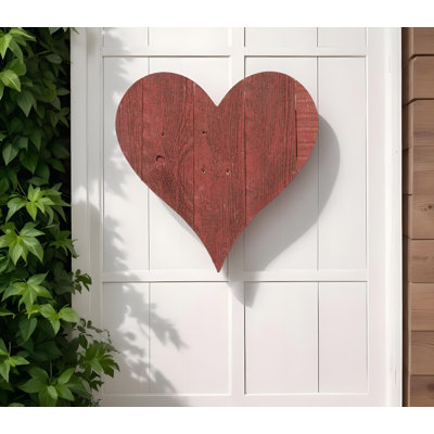 12" Whitewash Reclaimed Wood Heart Wall Decor