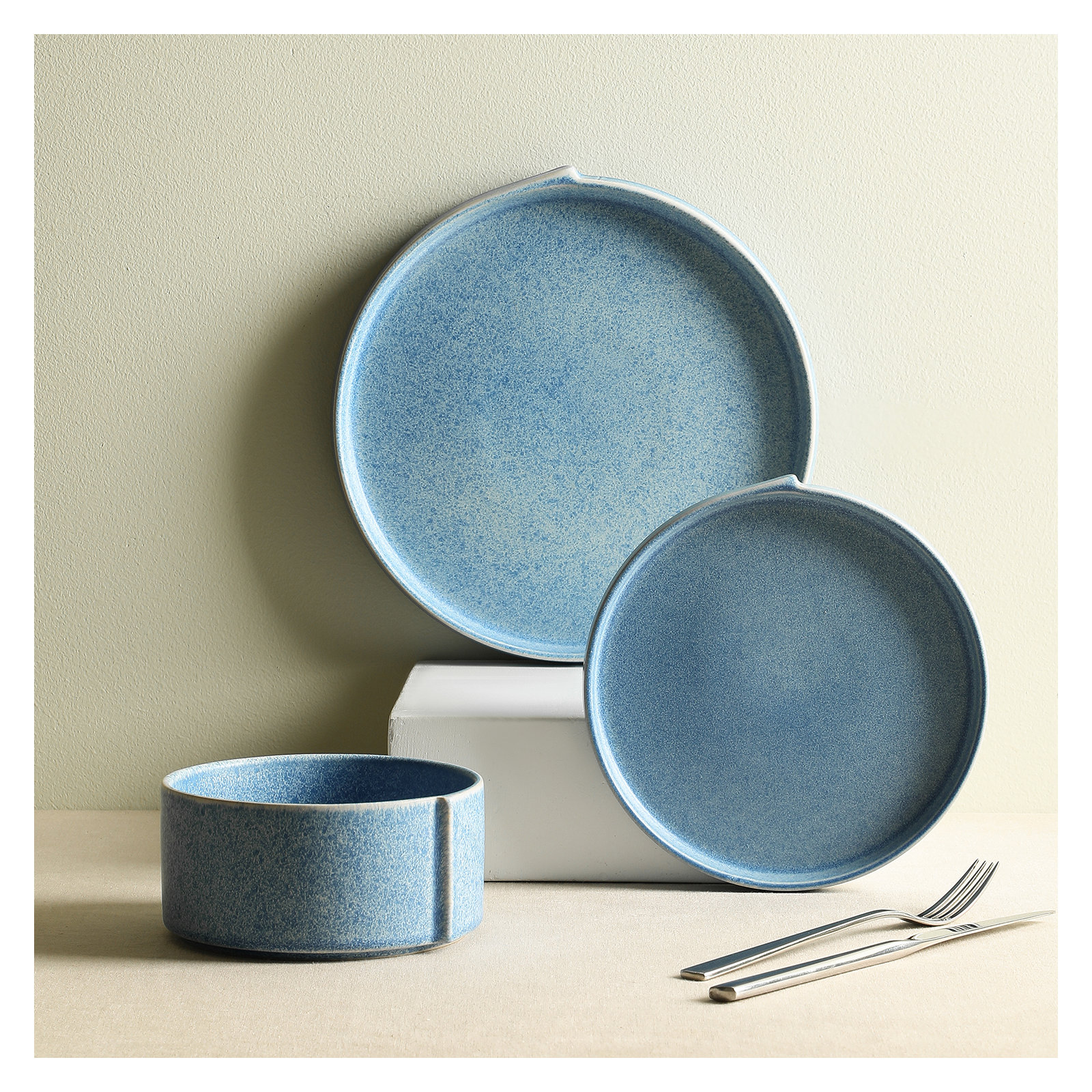 Stone Lain Bao 12-Piece Dinnerware Set Stoneware, Blue