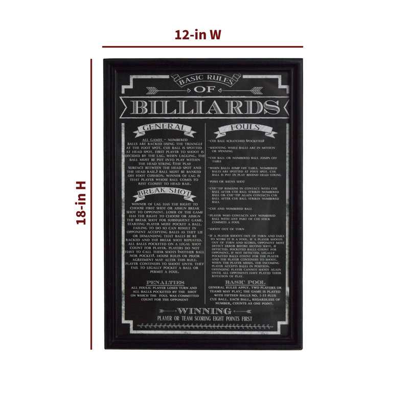 " Billiard Game Rules "