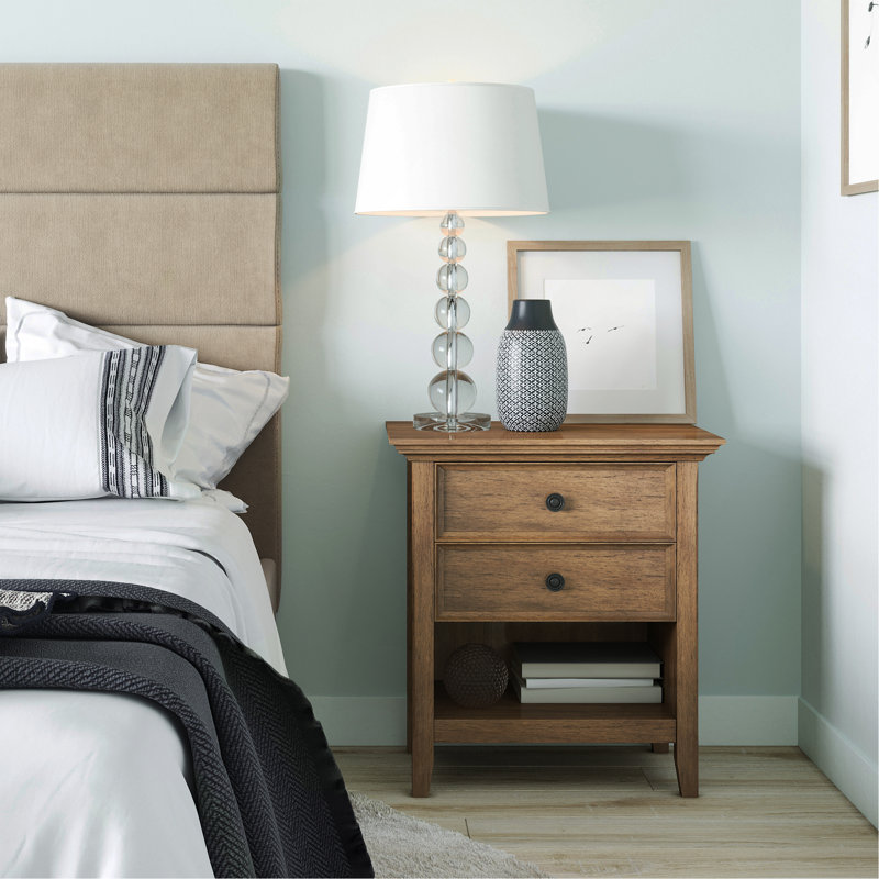 Amherst - Bedside Table - Rustic Natural Aged Brown, Natural