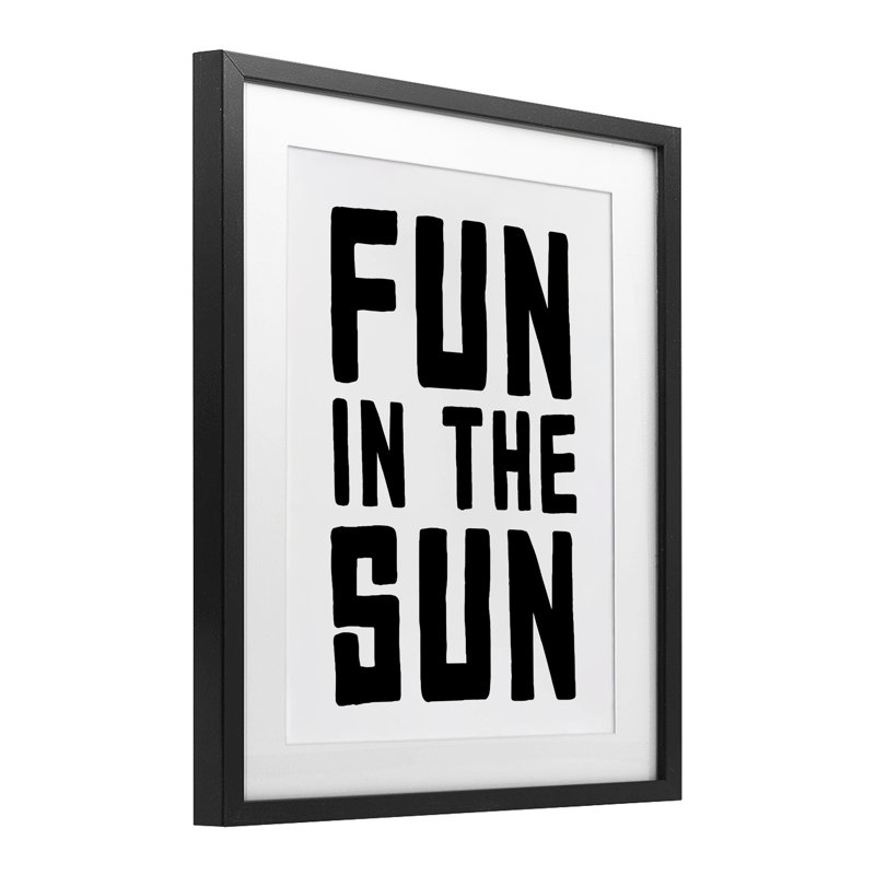 «Fun In Sun», impression simple sous verre encadrée, design par lettré et doublé, Cadre noir minuit, H 21 po x l 17 po