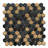 Eterna Hex 1" x 1" Black/ Gold Honeycomb Glass Mosaic Floor and Wall Tile-108486539