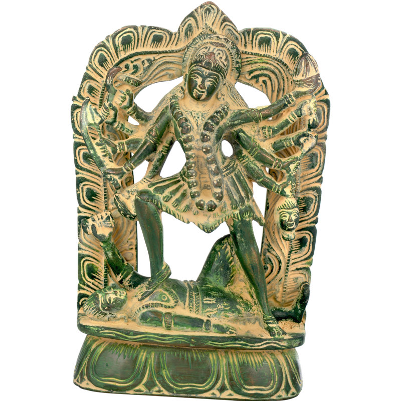 Statue La beauté de Dashabhuja Kali, Vert antique