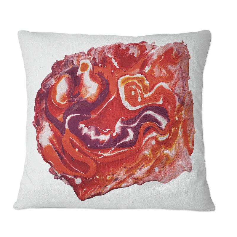 Red Vibrant Marble Universe - Coussin décoratif imprimé moderne, 16 po x 16 po