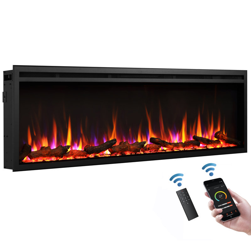 Aucuba Black Electric Fireplace with 4500 BTU
