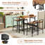 17 Storeys 5 Pcs Acacia Wood Bar Table Set Outdoor Bar Height Table & Chairs With Metal Frame