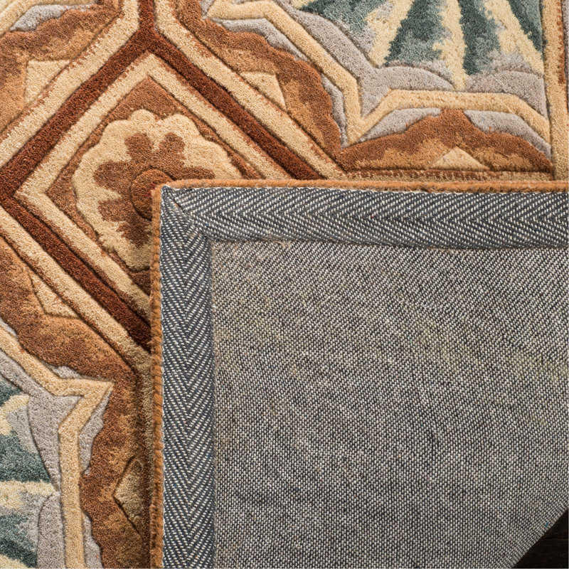 Naples Hand Tufted Wool Pile Floral Rug, Rectangle 5' x 8'