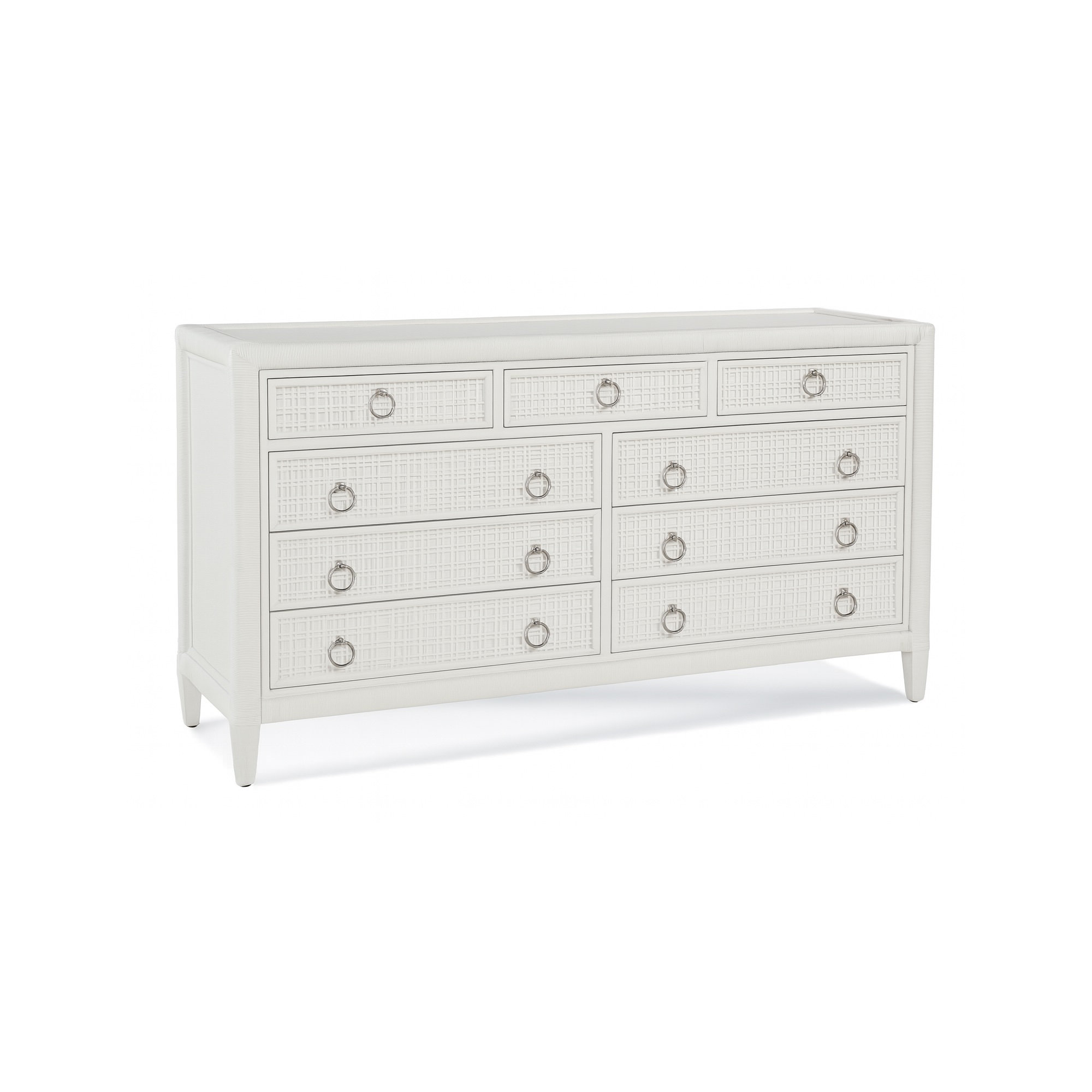 Monterey 9 Drawer 64'' W Dresser, Nickel, Brass, No