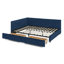 Structure de lit de jour en velours grand avec tiroirs de rangement et support de dossier-999509624